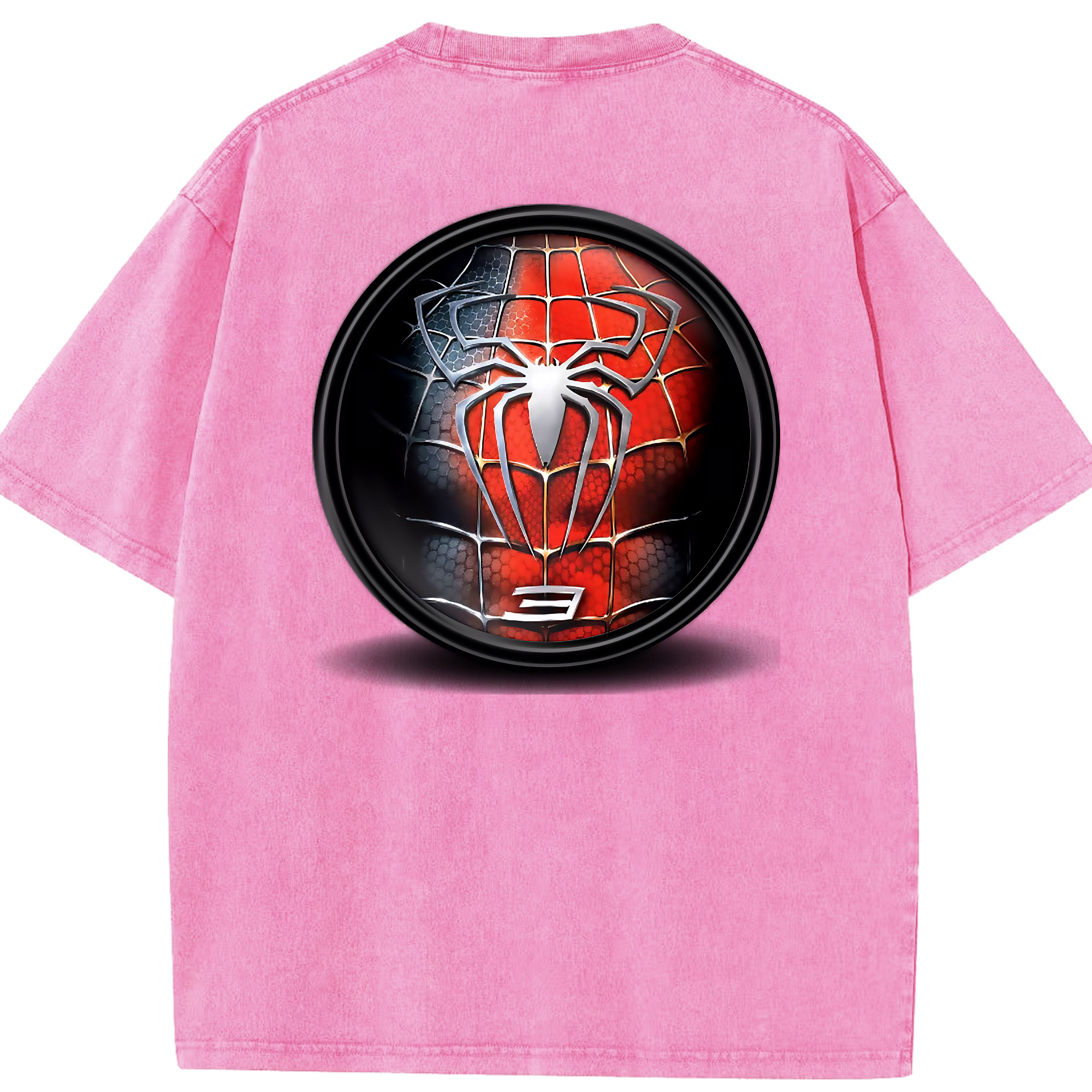 （画像用） Spider Man スパイダーマン 綿100% ヴィンテージ風 半袖Tシャツ（背面プリント）